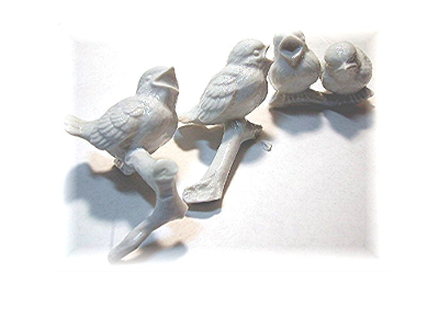 Porcelain Sparrows before